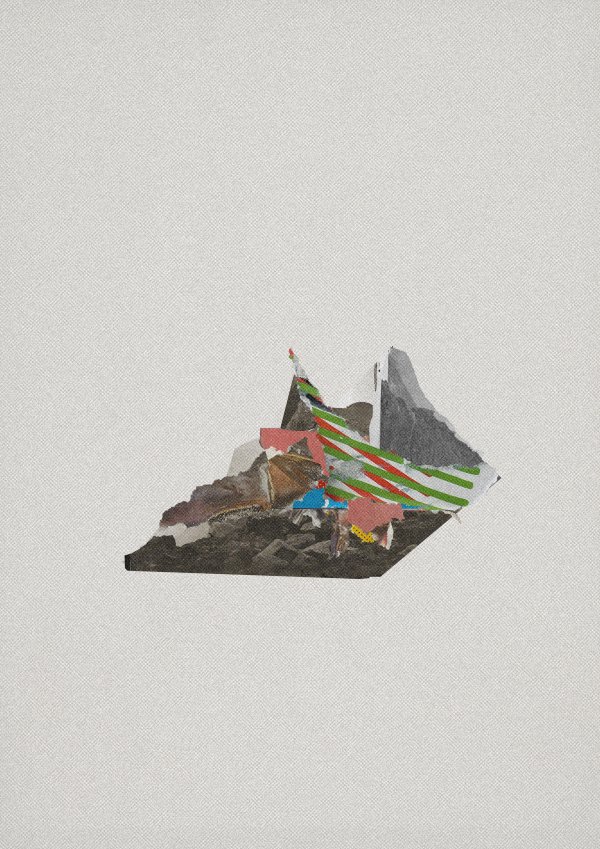 Hills Collage consisting of different parts from old books and advertisements