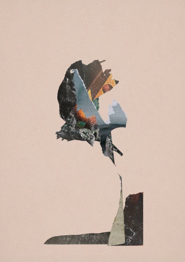 Erupt Abstract collage consisting of parts from an advertising poster/print screen