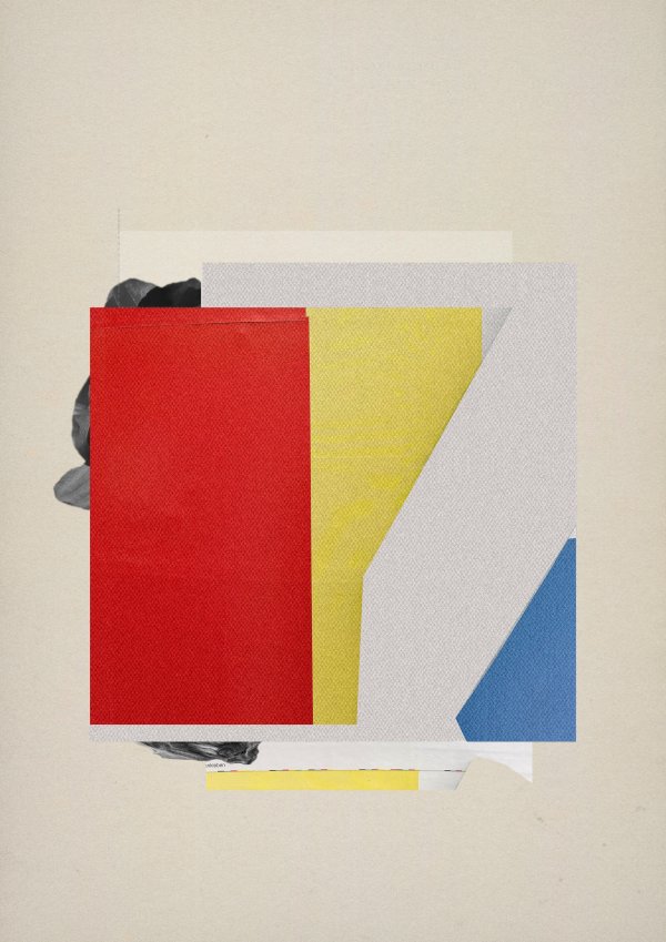 Y Abstract collage consisting of parts from an election poster
