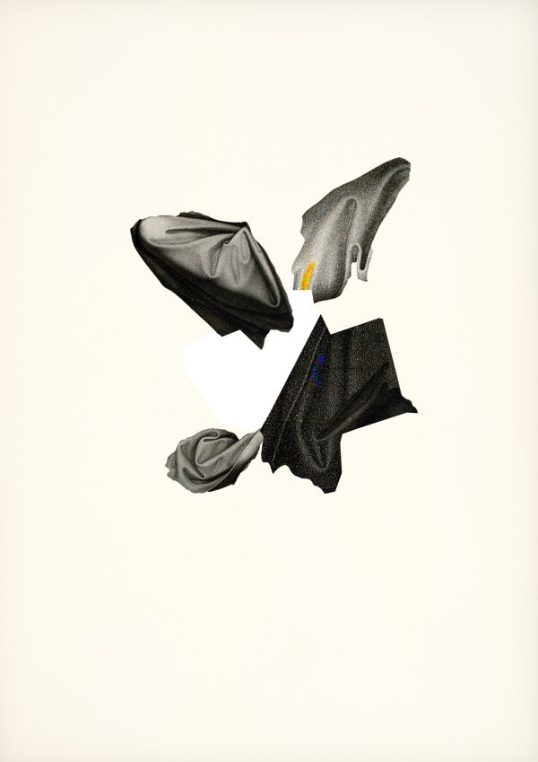 Abstract collage consisting of parts from a Lithograph by Johann Georg Schreiner